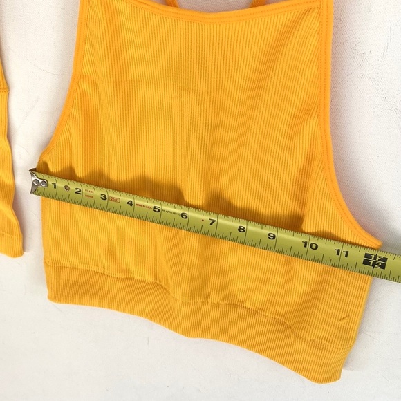 (AA4) Odiva Mustard Yellow Ribbed 2piece Tank top and Biker Short set,Sz XL, NWT - Picture 13 of 15